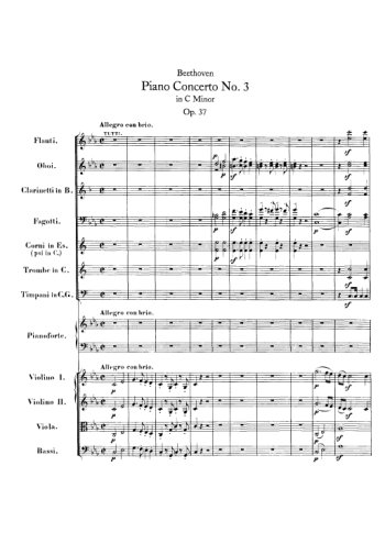 Concerto pour piano N°3 Partitions gratuites